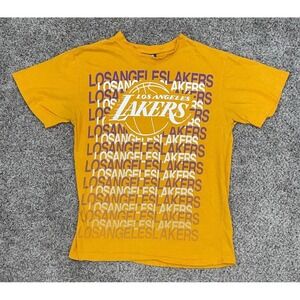 Los‎ Angeles Lakers Shirt Mens Large Yellow  UNK NBA Full Graphic Logo
